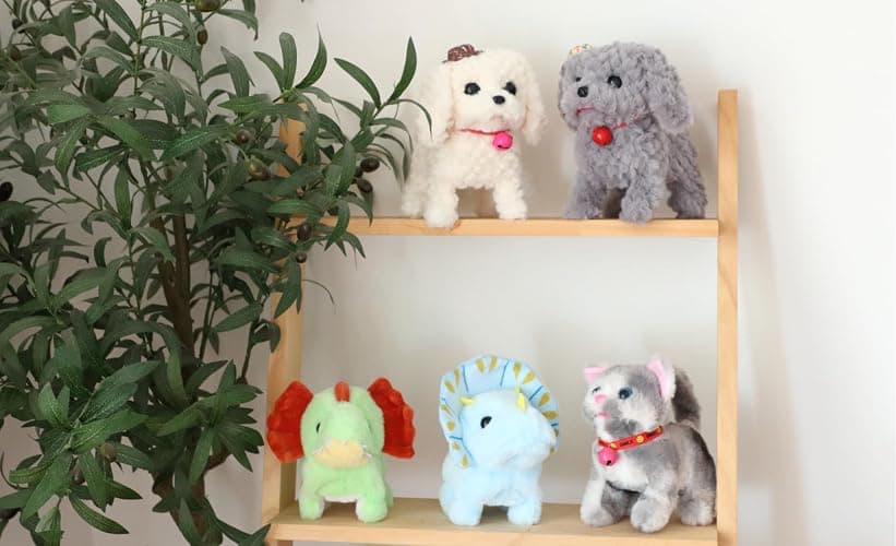 Cuteoy Walking Grey Cat Stuffed Animal Talking Wagging Nodding Educational Plush Kitty Toy Electric Interactive Animated Plushies for Girls Boys Birthday, 7" thumbnail 2