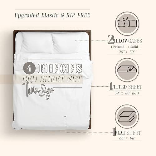 Elegant Comfort Delilah Polkadot 4-Piece Set, Fade & Wrinkle Resistant, 1500 Premium Hotel Quality Microfiber Deep Pocket Fitted Sheet Featuring Smart Pockets, Polkadot Sheet Set, Twin, White thumbnail 3
