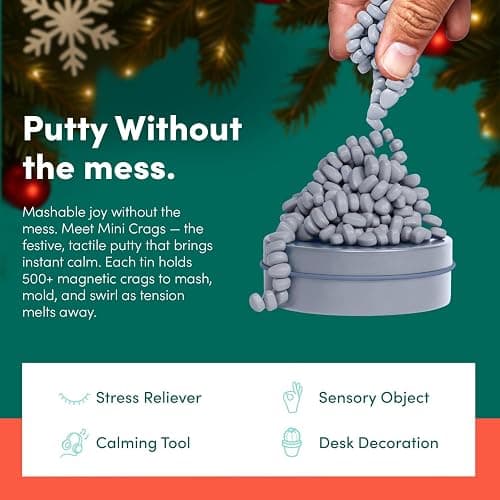 Speks Original Crags Ferrite Putty | 150+ Magnetic Stones in a Tin | Stress Relief Fidget Toy for Adults & Teens | Stocking Stuffer Neutral Slate, Small thumbnail 3