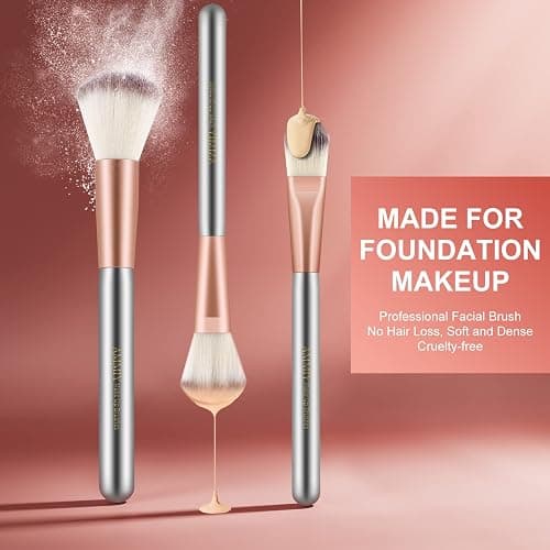 Makeup Brushes Ammiy Makeup Brushes Sets Professional 18 Pcs Make up Brushes Premium Synthetic Foundation Brush Blending Face Powder Blush Eyeshadow Eyeliner Makeup Kit with PU Leather Bag thumbnail 2