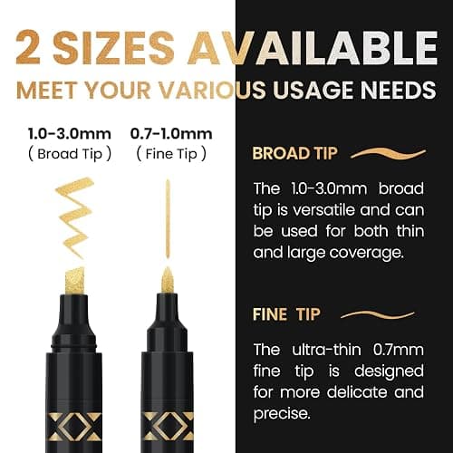 BIGTHUMB 6Pcs Liquid Chrome Paint Markers, Dual Tips Gloss Mirror Marker, Oil-based Permanent Chrome Maker, Reflective Metallic Pen Markers for Repairing, Model Painting DIY Art Projects thumbnail 3