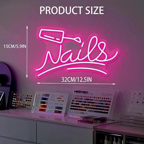 Nails Neon Sign, Custom Led Nail Salon, Beauty Room Wall Art,Salon Room Signs,Lash Room Welcome Sign,Neon Beauty Art thumbnail 2