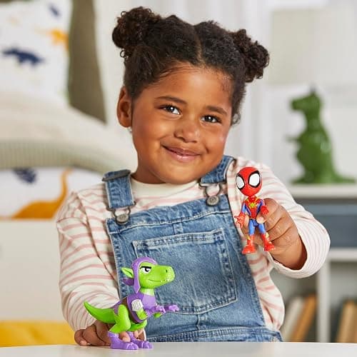 Marvel Spidey and His Amazing Friends Dino-Webs, Spidey and Goblin Raptor Action Figures Set, Super Hero Toys for Boys and Girls Ages 3 and Up thumbnail 7