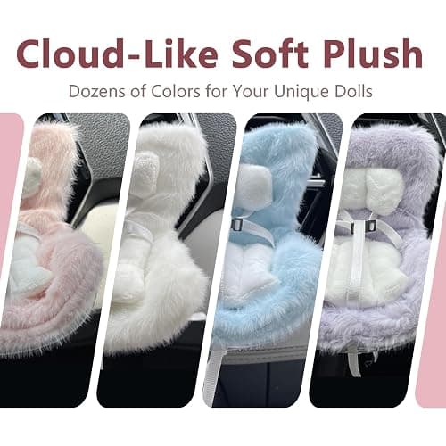 SwiftServ Doll Car Seat for 3–8 inch Figures, Compatible with Labubu and Other Plushes, Blind Box Dolls & Vinyl Collectibles, Includes Air Vent Clip & Desktop Stand, Cute Car Ornament for Collectors thumbnail 8