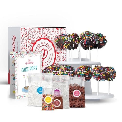Baketivity Cake Pop Baking Kit with Stand, No Mold or Maker Needed | Certified Kosher, Includes Cake Pop Stand for Creative Arts and Crafts Fun with Kids thumbnail 7