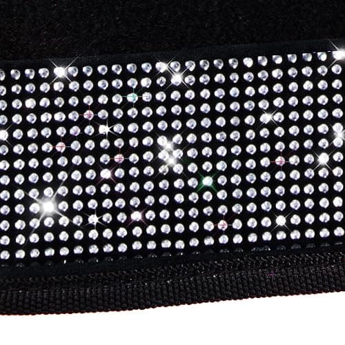 CAR PASS Bling Diamond Car Floor Mats, Shining Rhinestone Carpet Sparkly Glitter Crystal with Anti-Slip PVC Heel Pad Waterproof Universal Fit Automotive SUV,Sedan,Van,Cute Girl Women,4pcs Black Sliver thumbnail 6