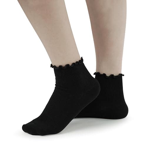 BomKinta Ankle Ruffle Socks Women Cute Crew Frilly Sock Low Cut Cotton Sock | Gifts, 6 Pairs thumbnail 6