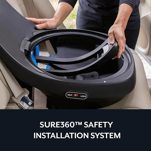 Evenflo Revolve360 Slim 2-in-1 Rotating Car Seat | with Quick Clean Cover, Rear-Facing and Forward-Facing Modes, Infant-6 Years, 4-65 lbs (Salem Black) thumbnail 8