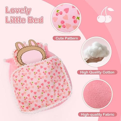 17cm La Booooo Booooo Doll Beds, La Booooo Booooo Furniture, Cherry Pattern Compatible with La Booooo Booooo Dolls thumbnail 4