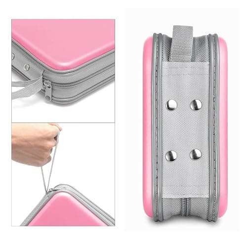 Siveit CD Case, 40 Capacity CD/DVD Case Holders Wallet Hard Plastic DVD Disc Cases Storage Binder for Car Home Office Travel (Pink) thumbnail 3