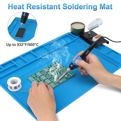 STREBITO Silicone Soldering Mat Electronics Mat, Solder Pad Heat Resistant 932°F, Magnetic Work Mat Silicone Repair Mat for Soldering, Computer, Laptop, Cell Phone, RC, Watch, Gun, Size 17.7" x 11.8" thumbnail 4