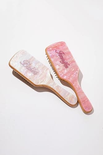 Personalized Custom Engraved Colorful Rhinestone Name Hair Brush|Handmade Inlay Rhinestones|Natural Wooden Bamboo Brush Wide-Tooth,Ultra-Soft Anti Static,Massage Scalp|Suit For All Hair Types-Women thumbnail 4