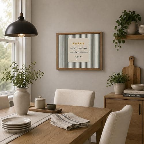 Chef Was Cute Would Eat Here Again Wall Art Funny Kitchen Art Prints 8x10in | Restaurant review prints, foodie pictures, cafe artwork, retro stripe paintings, breakfast nook decor thumbnail 5