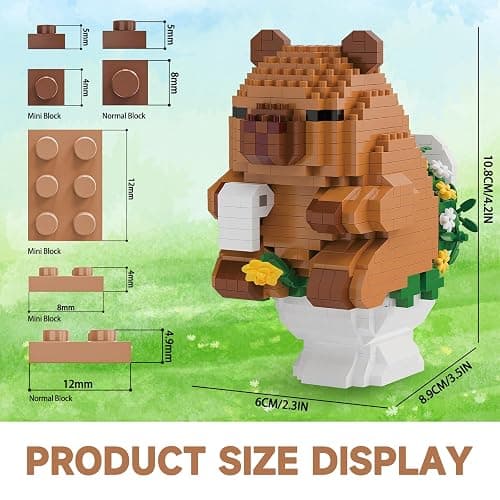 MJDDJA Capy-bara Mini Building Blocks for Kid,Party Favors for Kid 10-14,Micro Blocks Capy-bara Gift for Boys Girls, Gifts for Women or Men (M3147) thumbnail 6