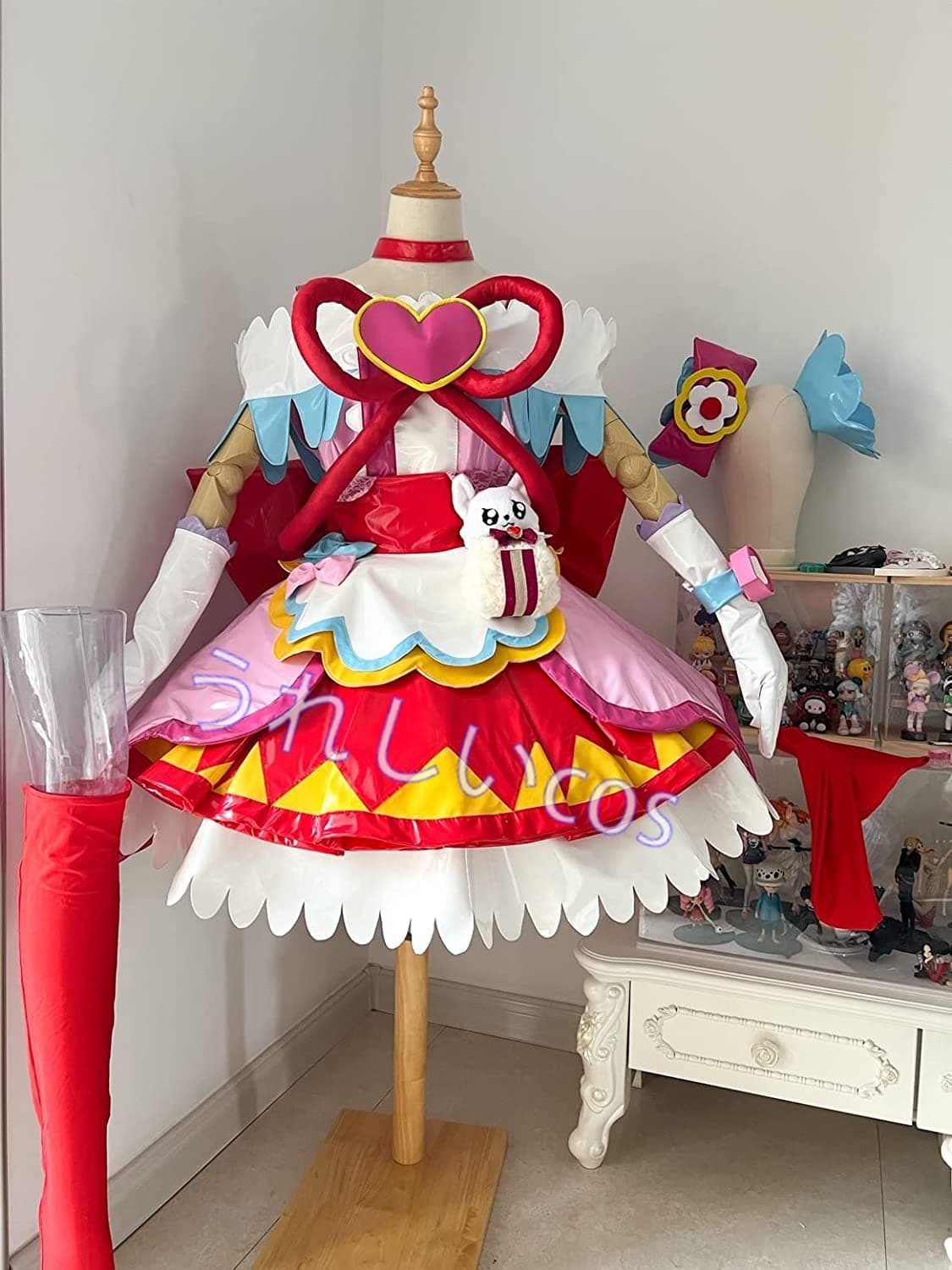 [2200] Delicious Party Pretty Cure "Cure Spicy Yui Kazumi / Cure Precious Role Cosplay Costume + Wig "Shoes Sold Separately" thumbnail 7