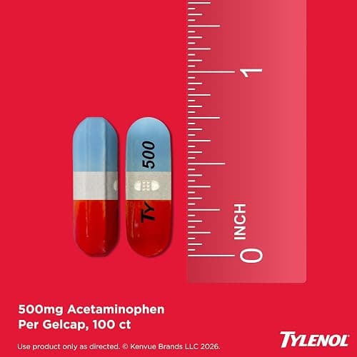 Tylenol Extra Strength Rapid Release Gels, 500 mg Acetaminophen, 100 Ct thumbnail 5