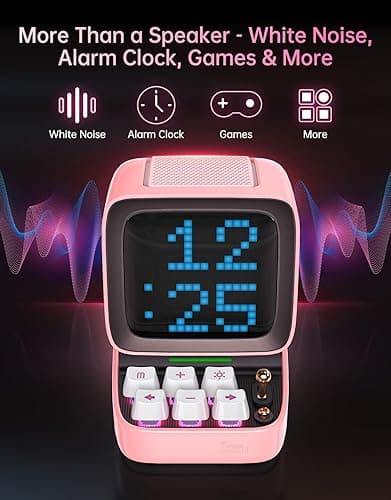Divoom Ditoo Retro Pixel Art Game Bluetooth Speaker with 16X16 LED App Controlled Front Screen (Pink) thumbnail 7