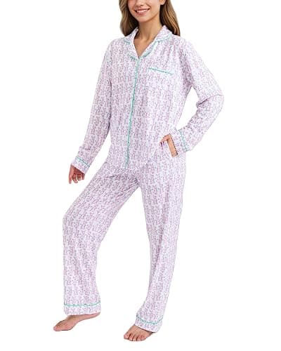 HMPEAIIY Women Y2k Monkey Pajamas Set Button Down Sleepwear Loungewear Pjs for Jammies Party Christmas Thanksgiving Gift thumbnail 5