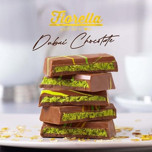 Fiorella Dubai Chocolate Bar Pistachio, Luxury & Premium Dubai Milk Chocolate Bar Filled with Pistachio Butter & Shredded Knafeh Kadayif, Snacks for Kids & Adults - 7.05 Oz thumbnail 6