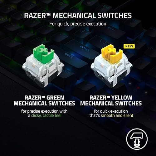 Razer BlackWidow V3 Mechanical Gaming Keyboard: Green Mechanical Switches - Tactile & Clicky - Chroma RGB Lighting - Compact Form Factor - Programmable Macro Functionality - USB Passthrough (Renewed) thumbnail 8