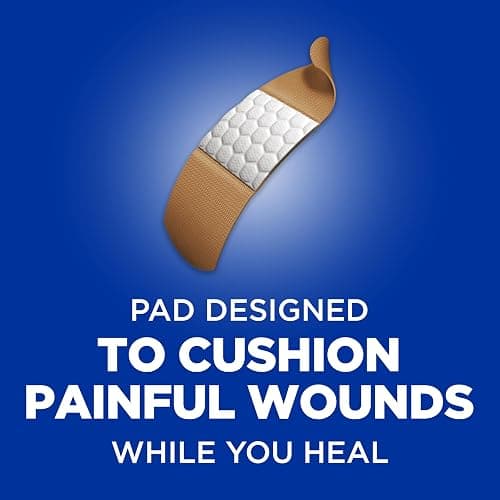 Band-Aid Brand Sterile Flexible Fabric Adhesive Bandages, Comfortable Flexible Protection & Wound Care for Minor Cuts & Scrapes, Pad Designed to Cushion Painful Wounds, One Size, 100 ct thumbnail 5