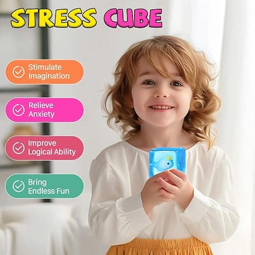 Stress Cube Fidget Toys Adults - Sensory Toys for Kids with Autism Stress Balls for Adults Squishy Toys for Anxiety Squeeze Fidgets for Teens Stress Relief Gifts Easter Basket Stuffers thumbnail 6