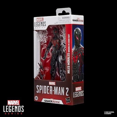 Spider-Man Marvel Legends Series Gamerverse Miles Morales Brooklyn 2099 Suit Action Figure, Black thumbnail 10