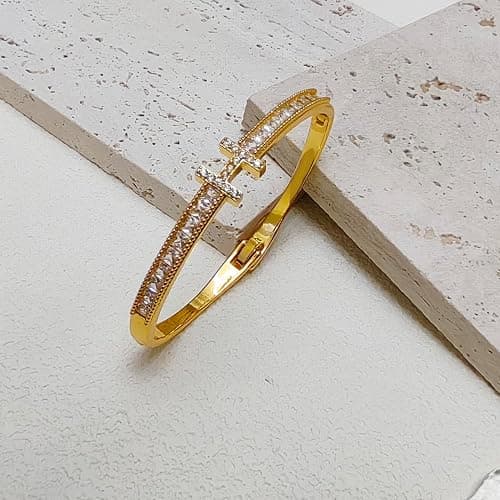 Dainty Bangle Bracelet for Women Personalized Cubic Zirconia Love Bracelets Tiny Waist Oval Bangles Bracelets Gifts for Love thumbnail 4