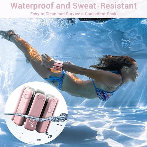 Sportneer Wrist & Ankle Weights for Women Men - 1 Pair (1 lb/2 lb Each) | Adjustable Weighted Bracelet Silicone Bangles for Yoga, Dance, Pilates, Cardio, Aerobics, Gym, Pool Exercises and Jogging thumbnail 4