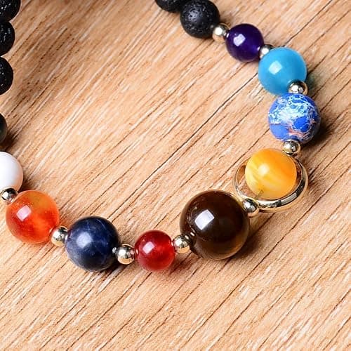 GelConnie Universe Galaxy Bracelet Solar System Bracelet The Eight Planets Guardian Star Bracelet Adjustable Stretch Bracelet Stone Beads Bracelet Meditation Relax Bangles Healing Gift for Women Men thumbnail 5