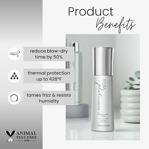 Kenra Platinum Blow-Dry Spray | Time-Saving Heat Protectant | Detangles, Smooths, and Softens | Eliminates Frizz & Resists Humidity | Medium To Coarse Hair thumbnail 2