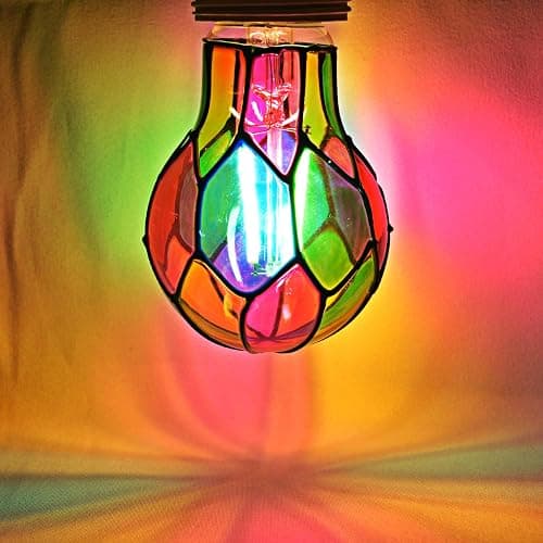 Aygrochy Dimmable Stained Glass Light Bulb LED Bulbs,3.5W E26 Base,A19 LED Colored Light Bulb,for Christmas Decoration,Party,Home Lighting,Garden,Balcony,2 Pack thumbnail 4