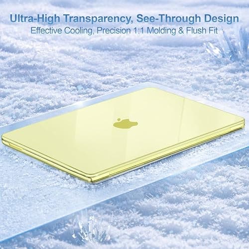 MOSISO Compatible with MacBook Neo Case 13 inch 2026 Release Model A3404 with A18 Pro Chip, 4 in 1 Kit Precision Fit Crack & Scratch Resistant Protective Hard Shell Case Cover, Crystal Citrus thumbnail 2