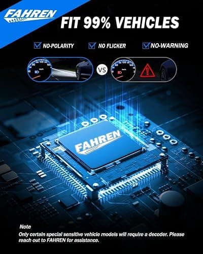 FAHREN 9006 9005 Bulbs Combo, 900% Brighter 6500K White High-Performance 9005/HB3 9006/HB4 Driving Light or Fog, Non-Polarity, Plug and Play, Pack of 4 thumbnail 6