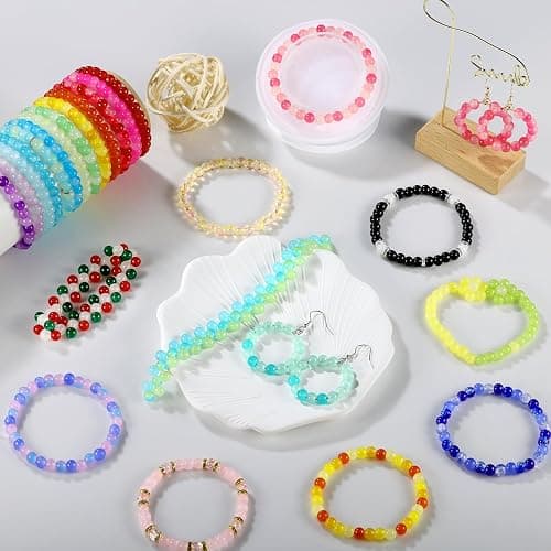 Zefy 120 Colors Glass Beads Bracelet Making Kit, 3876pcs 4 Types 6mm Crystal Beads for Jewelry Making and DIY Crafts, 5 Box Round Bead for Friendship Bracelets with Spacer Beads and Charms thumbnail 7