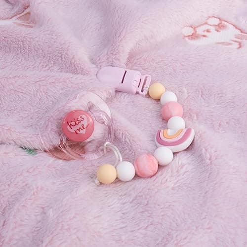 Aori Magnetic Pacifier with Pacifier Clips for Reborn Baby Dolls, Pink Reborn Babies Accessories Set for Kids thumbnail 4