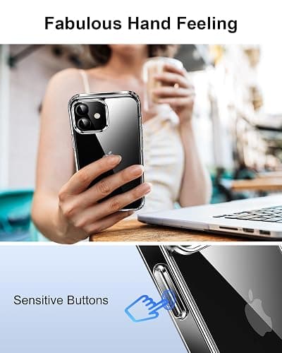 HOOMIL Case for iPhone 12 and iPhone 12 Pro 6.1-Inch, Non-Yellowing, Drop Protection, Anti-Scratch Transparent Hard Back Phone Cover - Crystal Clear - for iPhone 12/12 Pro - Clear thumbnail 8