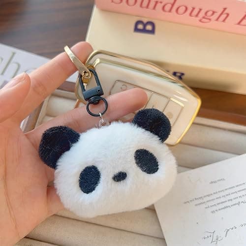 Cute Cartoon Panda Keychains Women Men Plush Panda Doll Bag Pendant Car Keyring Accessories thumbnail 4