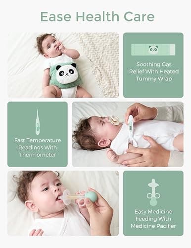Momcozy Elite Baby Kit, Superior Baby Shower & Registry Essential Kit for Grooming & Health & Cleansing Care, Electric Nail File & Nasal Aspirator,Tummy Wrap,Thermometer,Bath Brush,Teether,Storage Bag thumbnail 4
