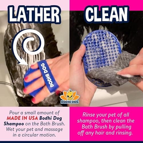 Bodhi Dog Shampoo Brush - Pet Grooming & Bath Supplies for Cats and Dog Bath Brush for Long & Short Hair - Premium Scrubber for Shower, Bathing & Massage - (One Pack, Pink) thumbnail 4