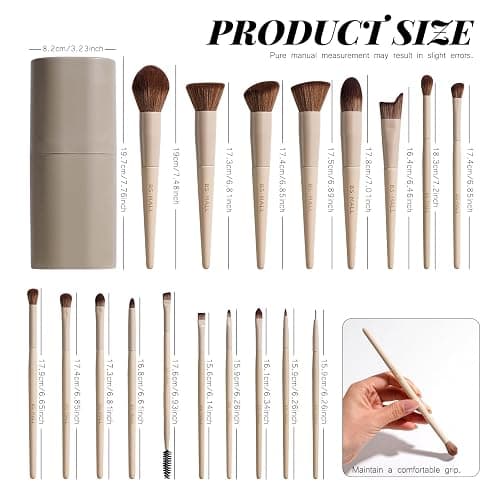 BS-MALL Professional Makeup Brush Set with Travel Case, Soft Synthetic Face & Eye Brushes for Foundation, Concealer, Powder, Blush & Eyeshadow for Beginners, Beauty Enthusiasts & Makeup Artists 18PCS thumbnail 8