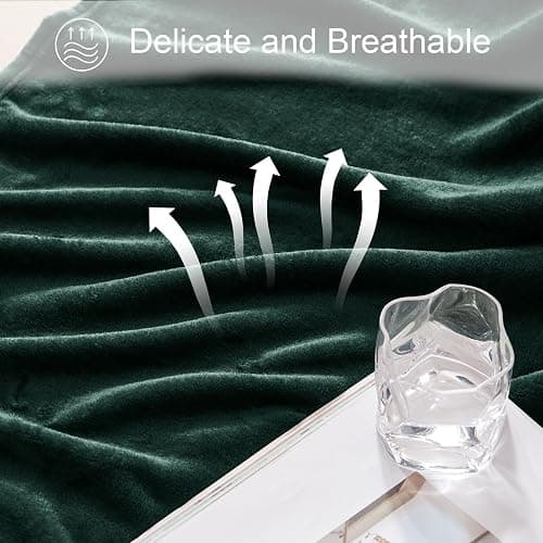 Exclusivo Mezcla Fleece Throw XL Blanket for Couch, Sofa, Super Soft and Warm Forest Green Blankets, All Season, Cozy, Plush, Lightweight, 50x70 Inches thumbnail 7