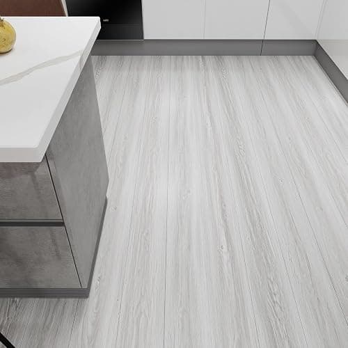 auxua Wood Grain Peel and Stick Floor Tiles – 11.8” Width, Full Roll Length of 394" – Versatile Design for Any Space, Light Color Self Adhesive Vinyl Flooring, Waterproof and Non-Slip Features thumbnail 8