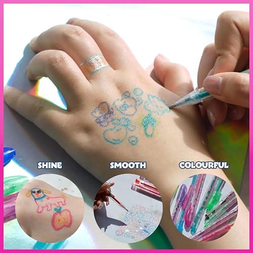 Barbie 16 Piece Glitter Pen Body Art Set, Glittery and Bright Colors, Ages 3+ by Townley Girl thumbnail 6