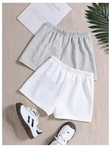 SOLY HUX Girl's Summer Casual Sweat Shorts 2 Packs Elastic Waist Wide Leg Short Pants with Pocket thumbnail 3