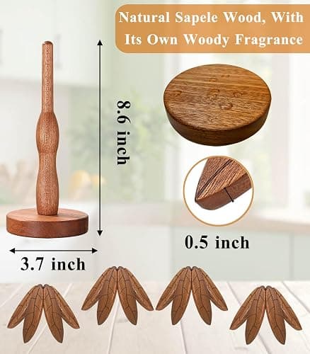 Tree Coasters, Wooden Trivets for Hot Dishes/Pot/Bowl/Teapot/Pans, Tree Shape Trivet Set - 4 Wooden Trivets + 1 Stand Stored, Kitchen Decor Gifts for Him/Her (Leaf Pattern - 4Pcs) thumbnail 3