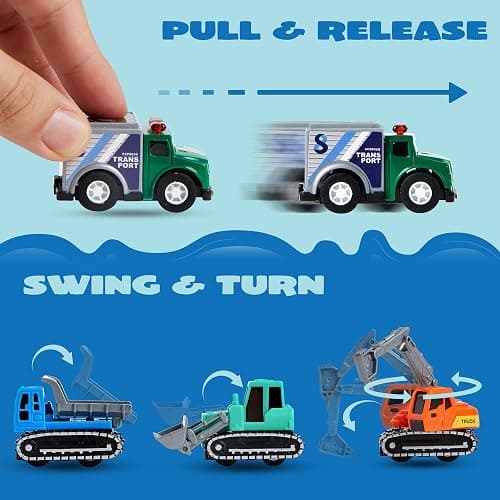 JOYIN Ensemble de Véhicules Jouets Voitures et Camions de Ville de 25 Pièces pour Enfants en Bas âge, Filles et Garçons, Ensemble de Voitures Moulées sous Pression thumbnail 6