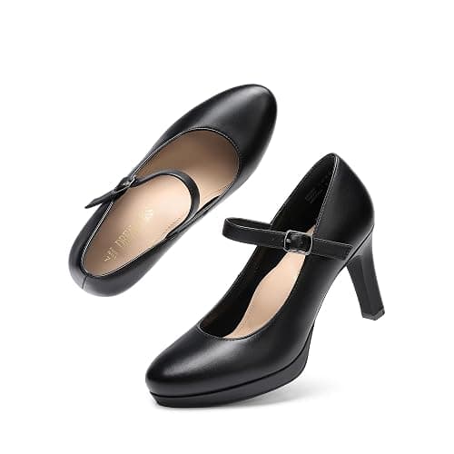 DREAM PAIRS Women's Pumps Close Toe Classic High Heels Round Toe Comfortable Low Platform Mary Jane Dress Shoes thumbnail 7