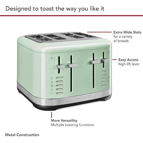 KitchenAid 4 Slice Toaster, KMT4109PT, Pistachio thumbnail 4