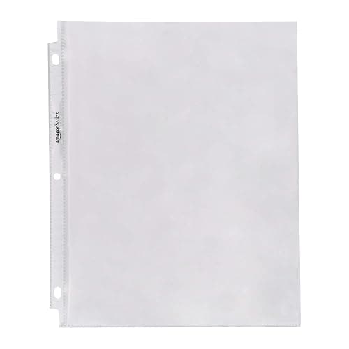 Amazon Basics Sheet Protectors for 3 Ring Binder, Lightweight, Acid-Free, Clear Plastic Sleeves, Letter Size, 8.5 x 11 Inch, 100-Pack thumbnail 4